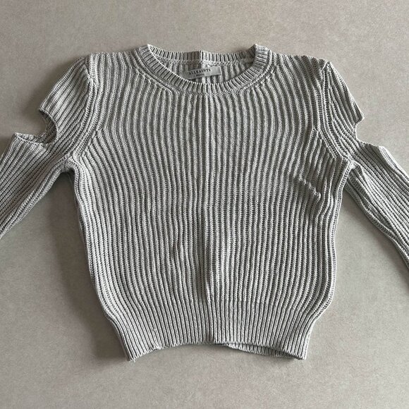 AllSaints Ria Cropped Sweater ASO Clary Fray - Picture 3 of 8